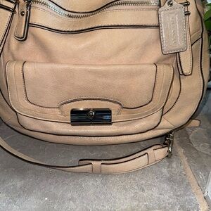 Coach Beige Leather Shoulder Bag